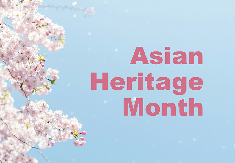 Promotional graphic featuring Sakura cherry blossoms for Asian Heritage Month.