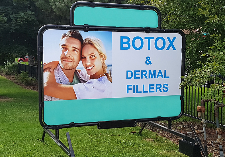 Temporary advertising sign, third party Example of a temporary advertising sign, third party