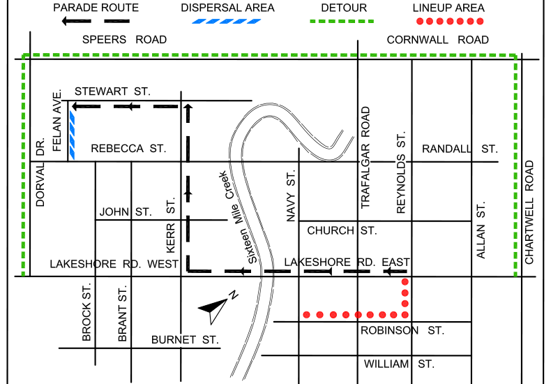 Santa Claus Parade Route Map