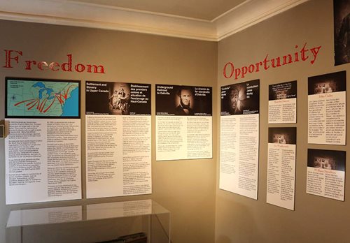 Display boards for the Freedom, Opportunity and Family: Oakville’s Black History exhibit