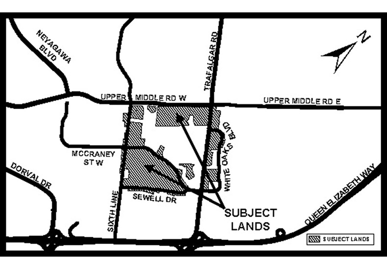 Map of proposed Sheridan College Housing Area Special Policy Area