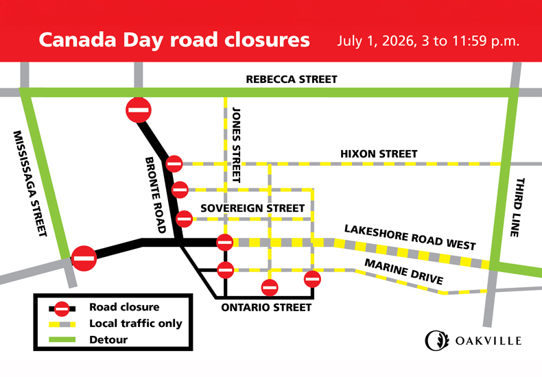 Canada Day Road Closure Map