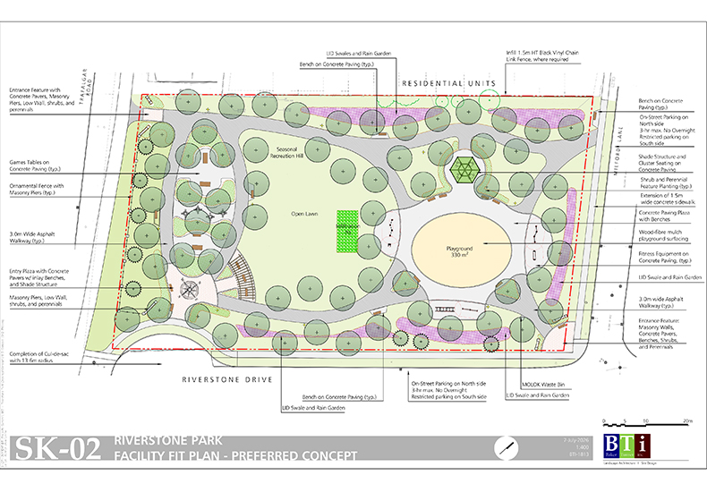 Preferred design concept for Riverstone Park - Presented at the July 8, 2026 public meeting.