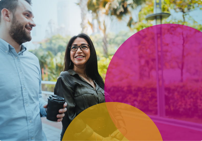 Two people having a discussion.