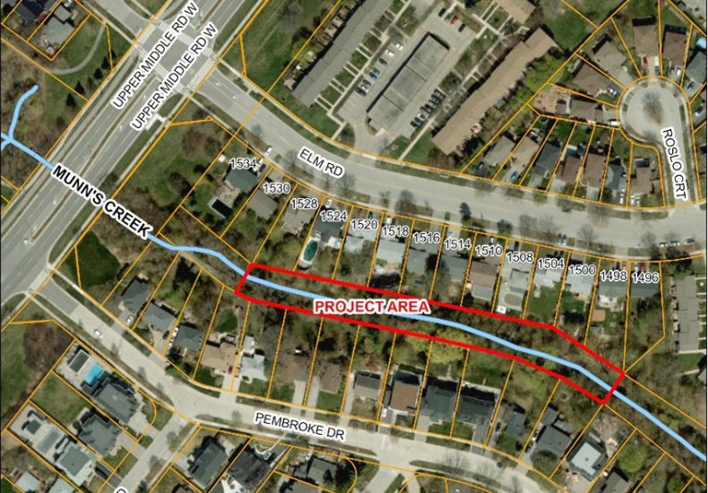 Munn's Creek Rehabilitation - Phase 2 map