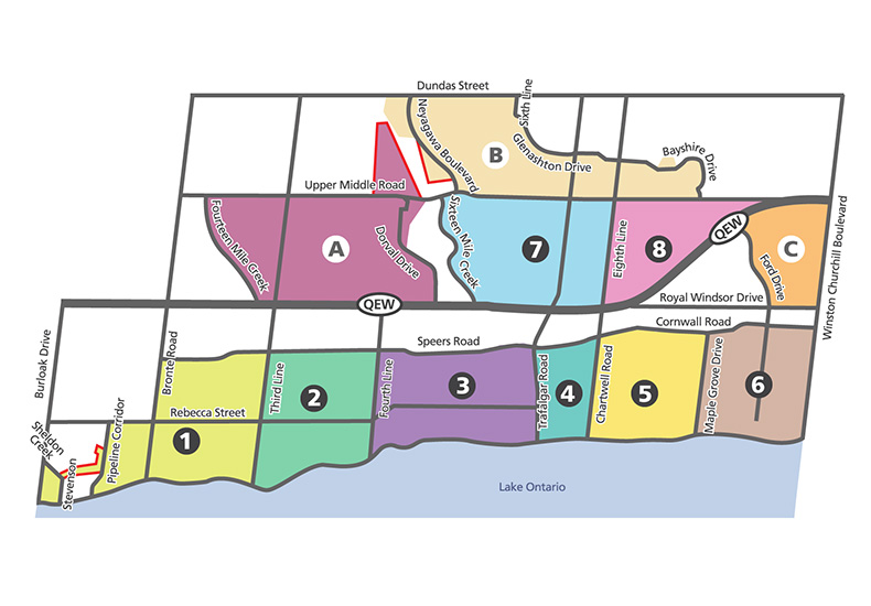 Collection zones in Oakville