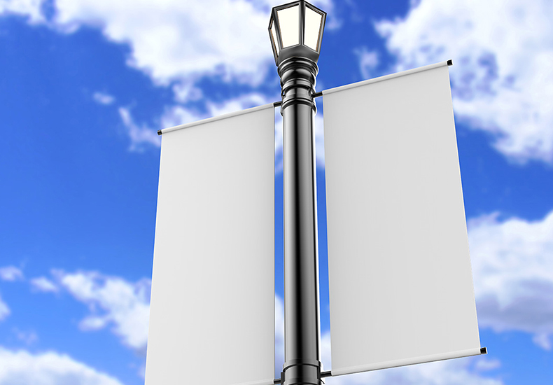 Temporary banner, light pole Example of a temporary light pole banner.