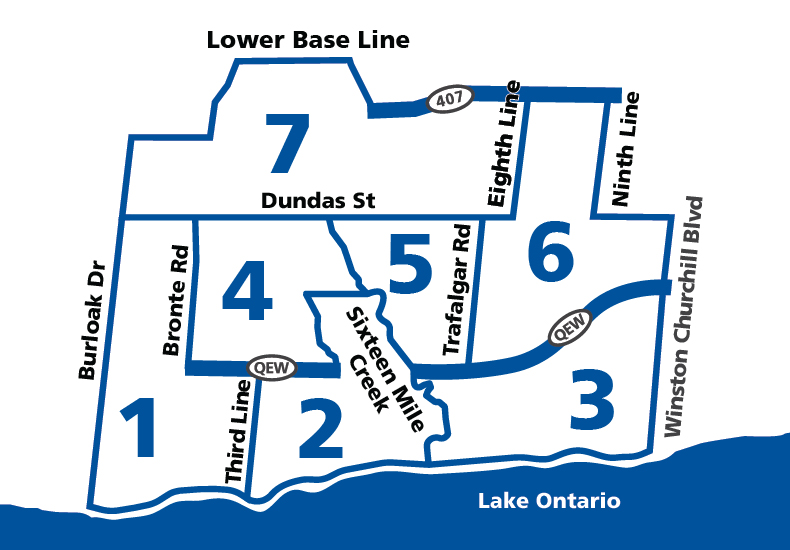 2026 Oakville Municipal Election Ward Map