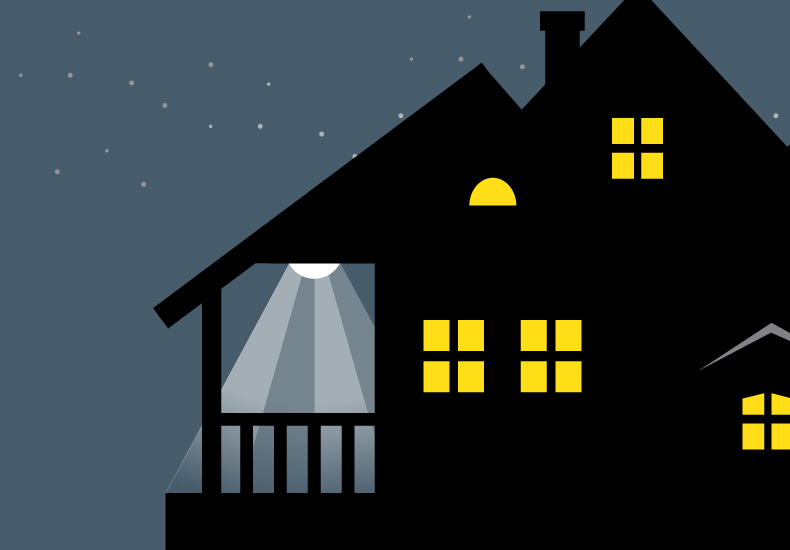 A porch light confined to property A porch light confined to property