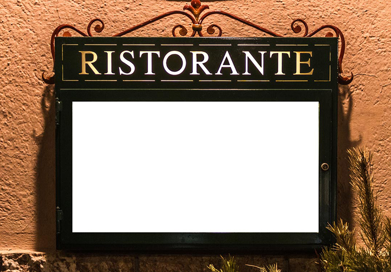 Example of a permanent menu sign.