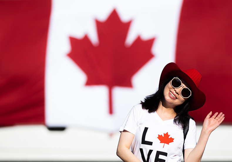 Person enjoying Canada Day Video/Image