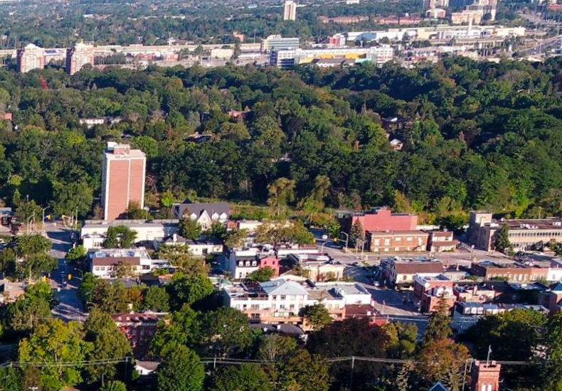 Aerial view of Downtown Oakville up to Midtown Oakville