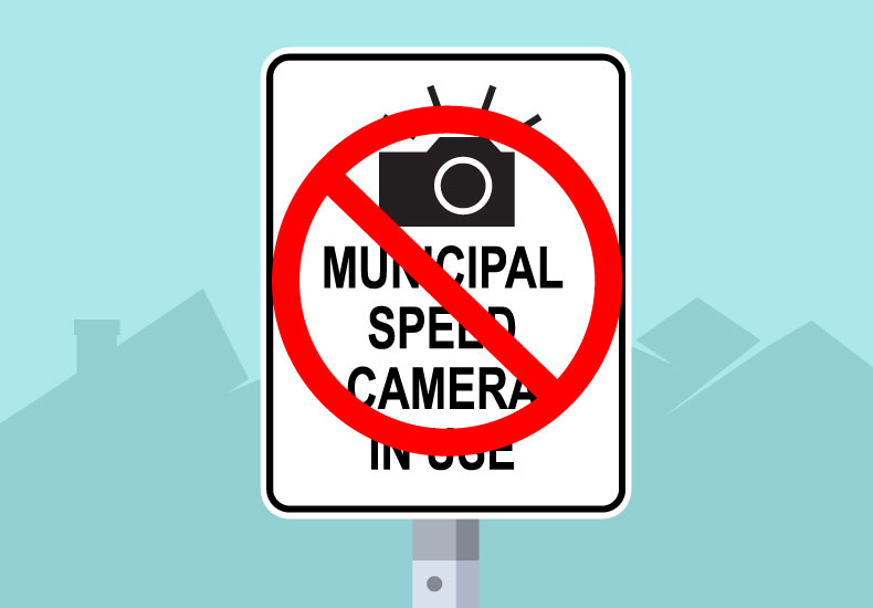Municipal Speed Cameras prohibited sign