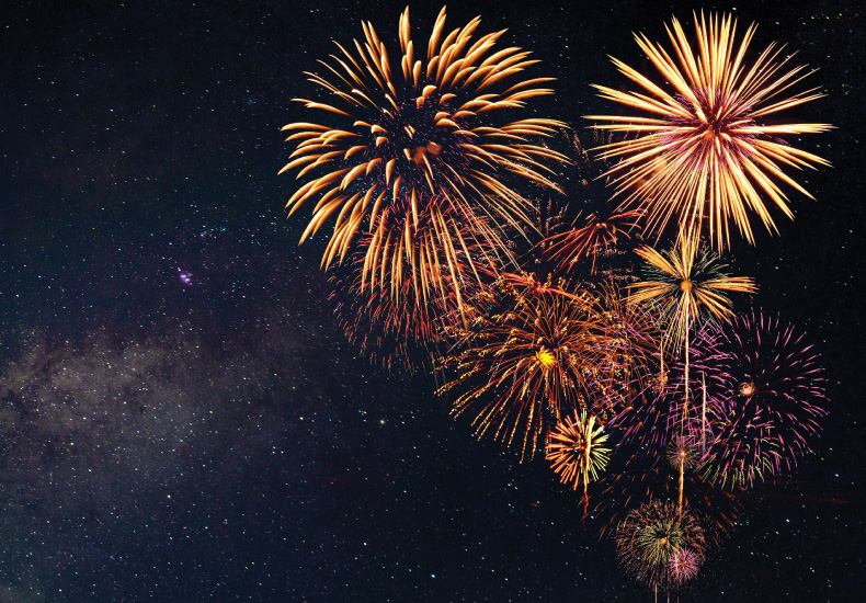 Fireworks in the night sky