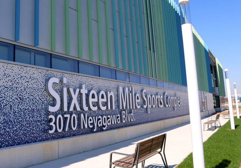 Sixteen Mile Sports Complex sign