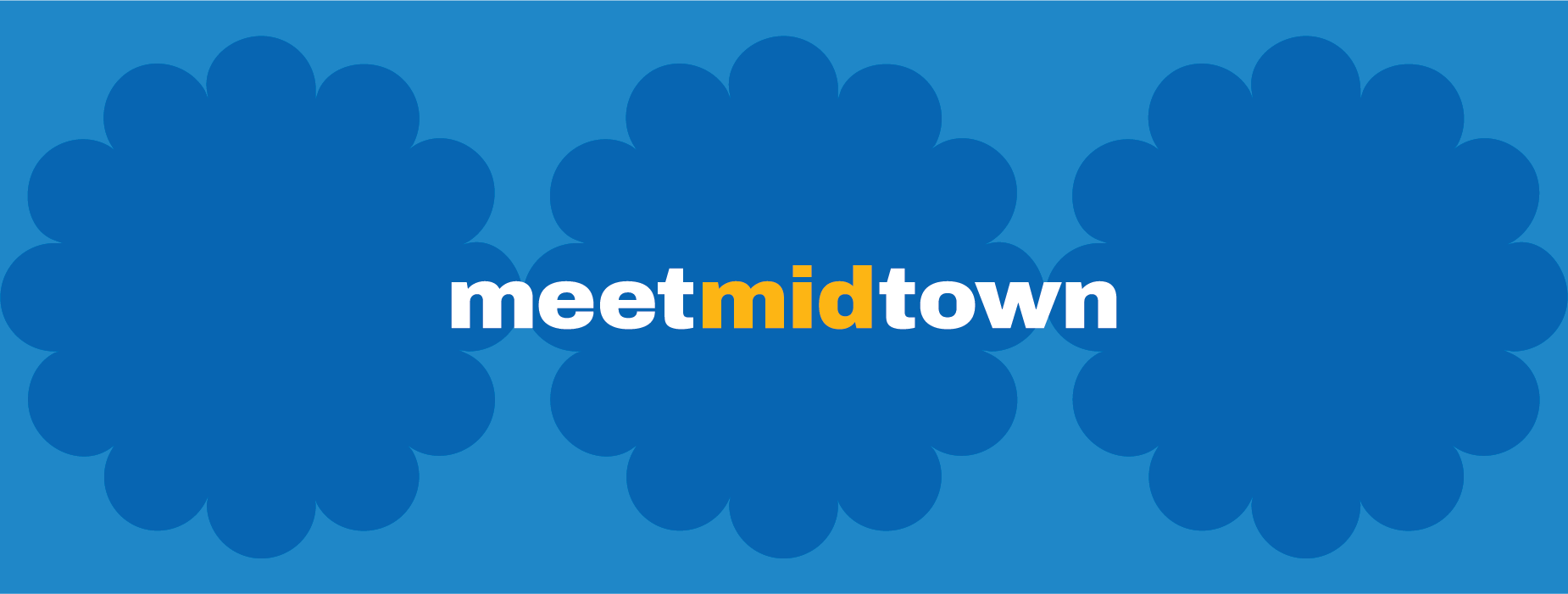 Decorative blue banner - Meet Midtown